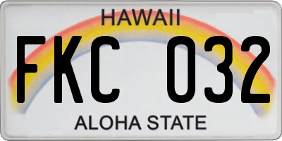 HI license plate FKC032
