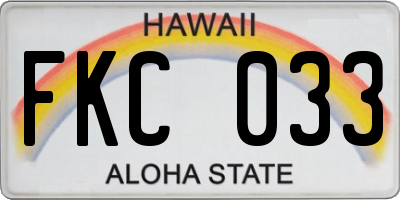 HI license plate FKC033