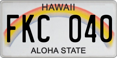 HI license plate FKC040