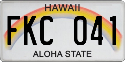 HI license plate FKC041
