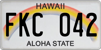 HI license plate FKC042