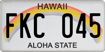 HI license plate FKC045