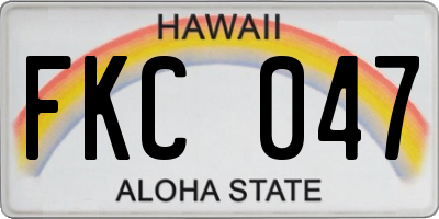HI license plate FKC047