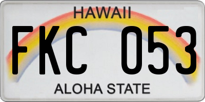 HI license plate FKC053