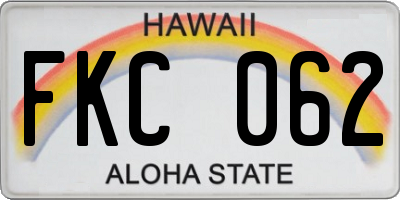 HI license plate FKC062