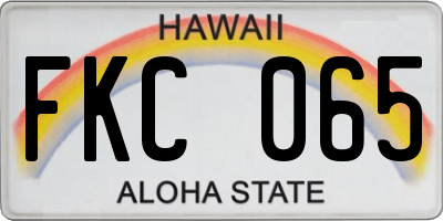 HI license plate FKC065