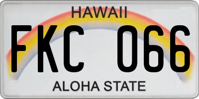 HI license plate FKC066