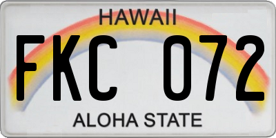 HI license plate FKC072