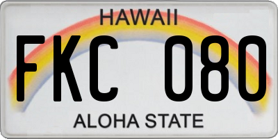 HI license plate FKC080