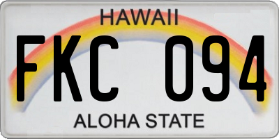 HI license plate FKC094