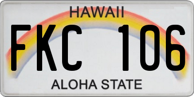HI license plate FKC106
