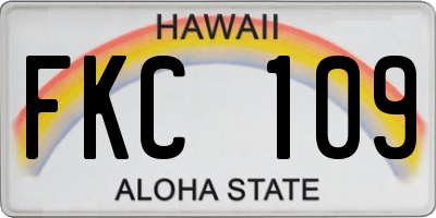 HI license plate FKC109