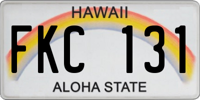 HI license plate FKC131