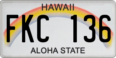 HI license plate FKC136