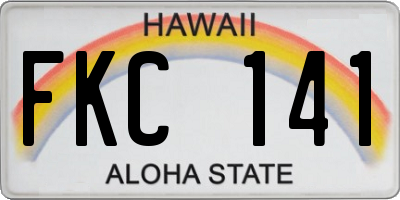 HI license plate FKC141