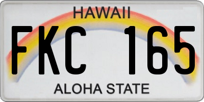 HI license plate FKC165