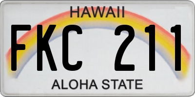 HI license plate FKC211