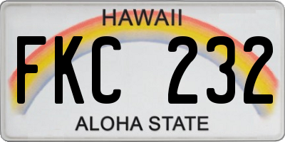 HI license plate FKC232