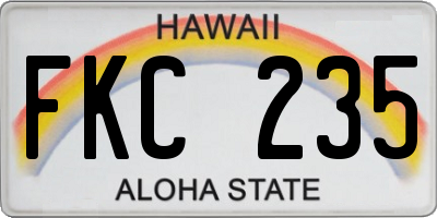 HI license plate FKC235