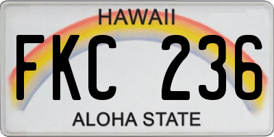 HI license plate FKC236