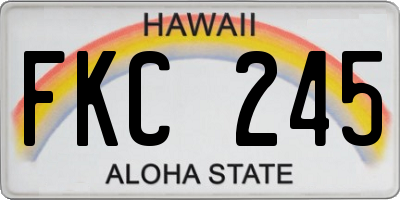 HI license plate FKC245