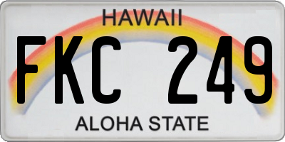 HI license plate FKC249