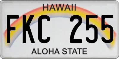 HI license plate FKC255
