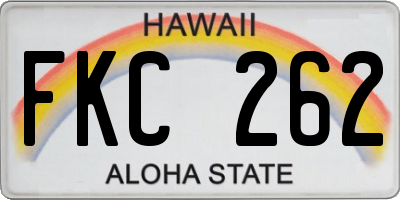 HI license plate FKC262