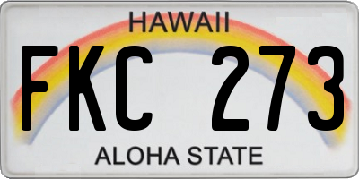 HI license plate FKC273