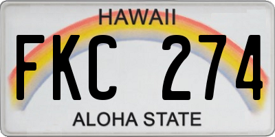 HI license plate FKC274