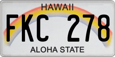 HI license plate FKC278