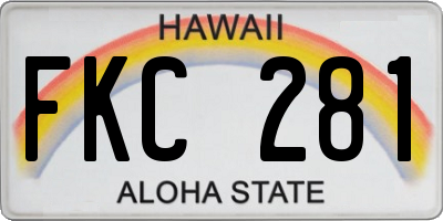 HI license plate FKC281