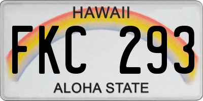 HI license plate FKC293