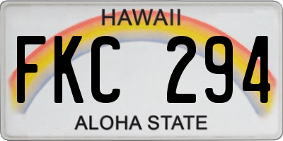 HI license plate FKC294