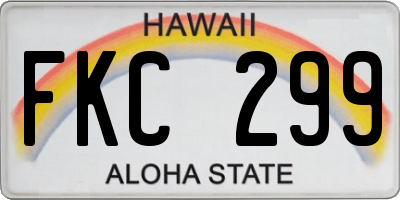 HI license plate FKC299