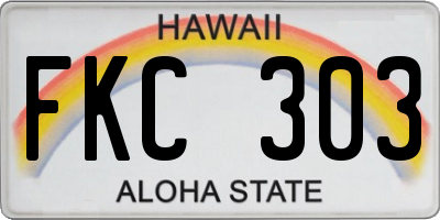 HI license plate FKC303