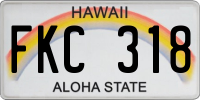 HI license plate FKC318