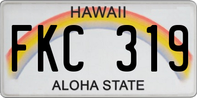 HI license plate FKC319