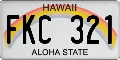 HI license plate FKC321