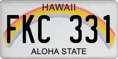 HI license plate FKC331