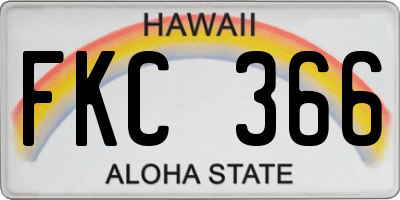 HI license plate FKC366