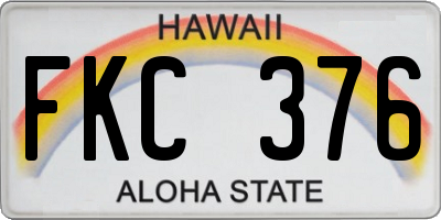 HI license plate FKC376