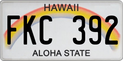HI license plate FKC392