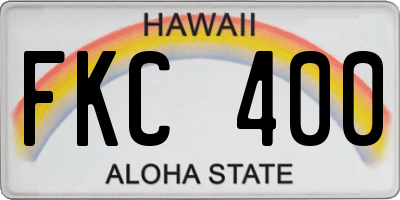 HI license plate FKC400