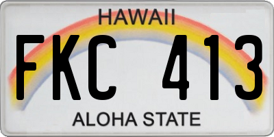 HI license plate FKC413