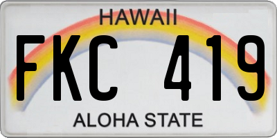 HI license plate FKC419