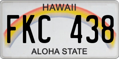 HI license plate FKC438