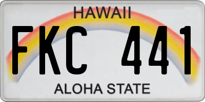 HI license plate FKC441