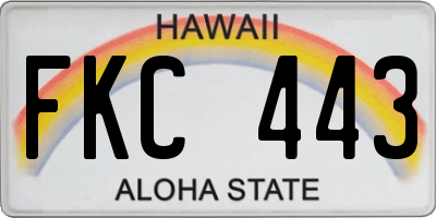 HI license plate FKC443