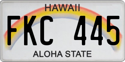 HI license plate FKC445